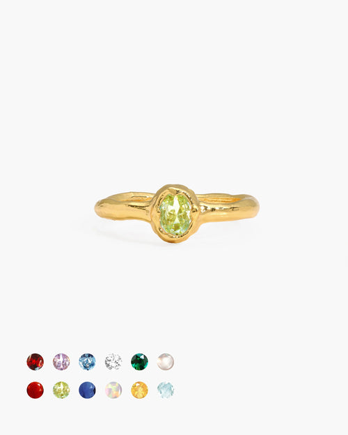 Birthstone Ring in Gold - August