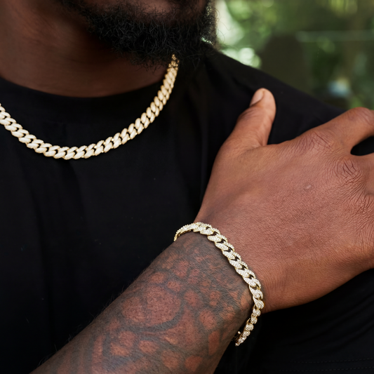 Diamond Cuban Chain + Bracelet Bundle in Yellow Gold - 8.5mm