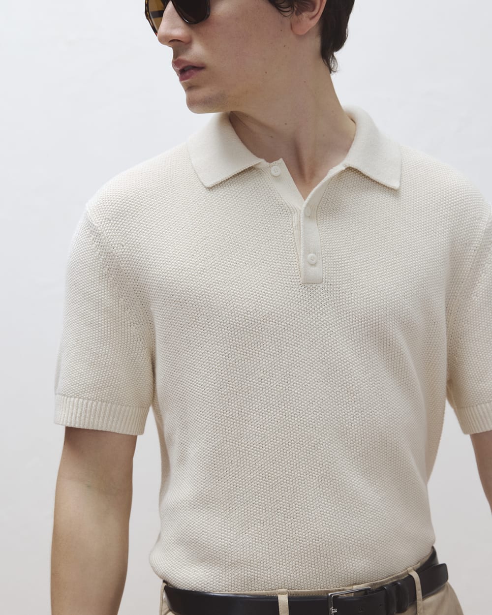 Seed Stitch Polo | Birch