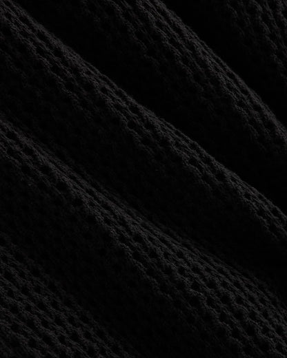 Lace Knit Maxi Sweater Dress | Black