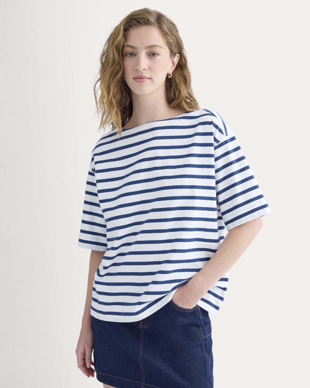 Mariner Tee | White/Estate Blue