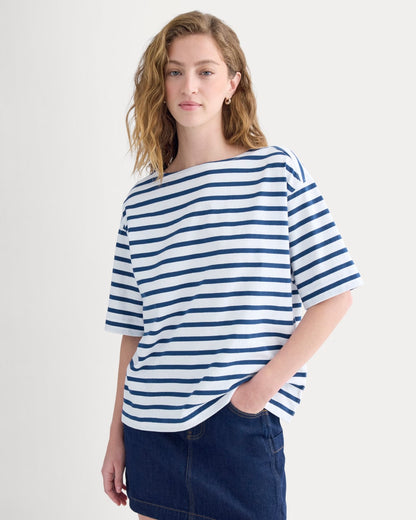 Mariner Tee | White/Estate Blue