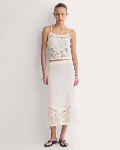 Lace-Knit Cami | Bone