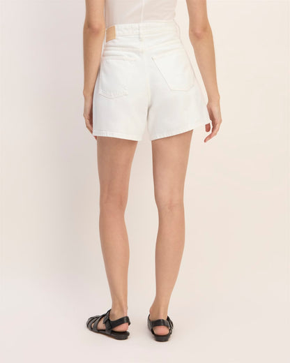 The A-Line Denim Short | Bright White