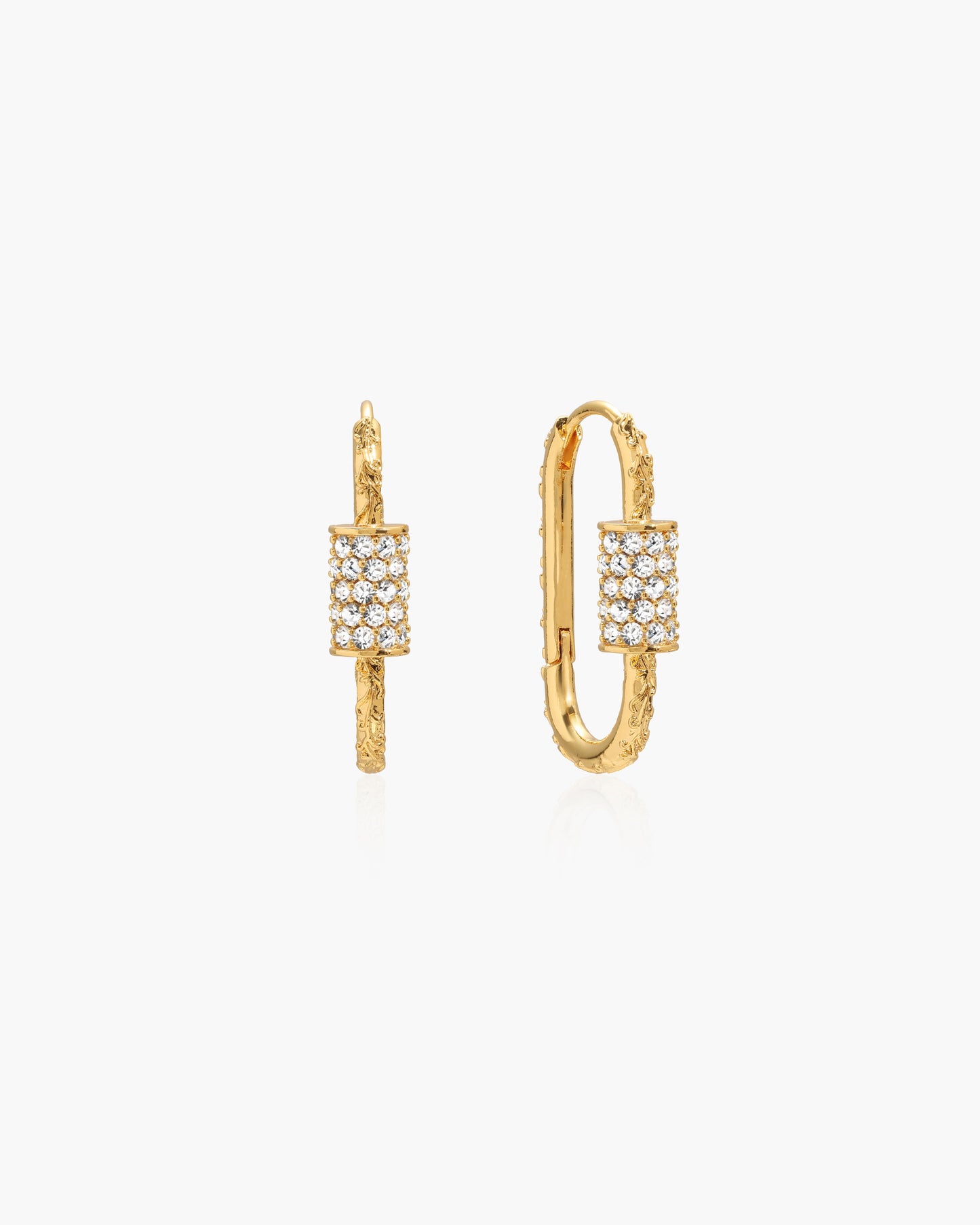 Eden Carabiner Huggie Earrings in Silver