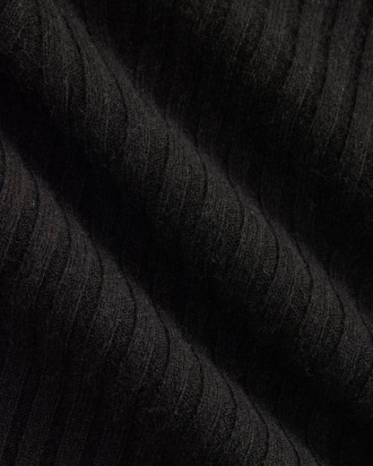 Cashmere Ribbed Boat-Neck Sweater | Black