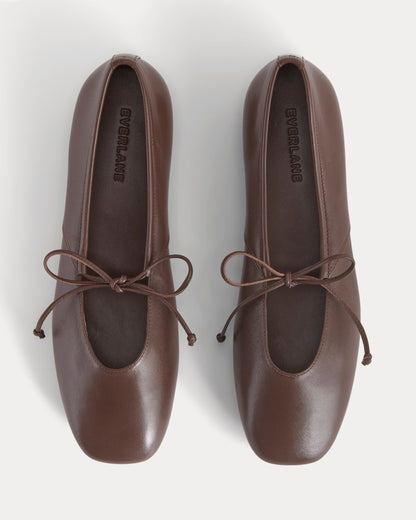 Leather Keyhole Flat | Burnt Umber