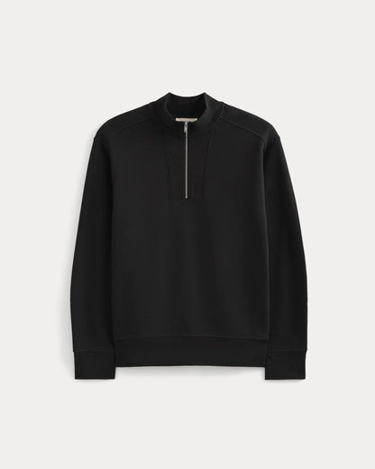 Lightweight Terry Zip Pullover | Black
