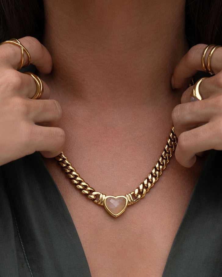 Valentine Necklace - Rose Quartz