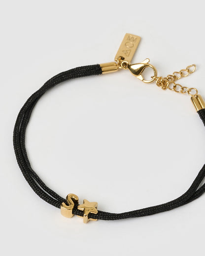 Alphabet String Bracelet - Black