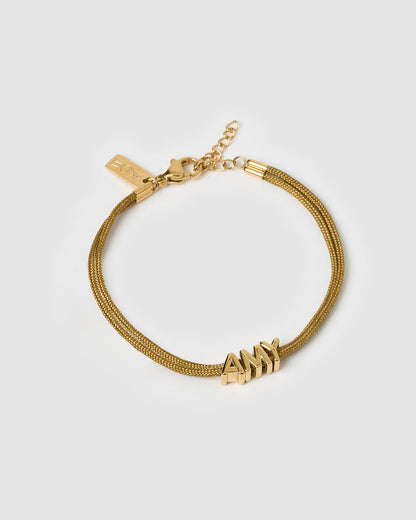 Alphabet String Bracelet - Coffee