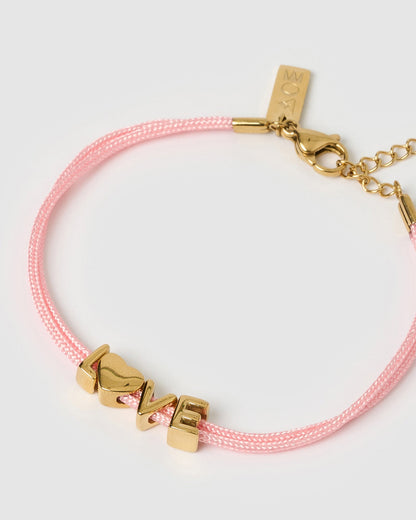 Alphabet String Bracelet - Rose