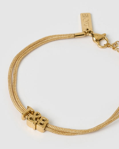 Alphabet String Bracelet - Sand