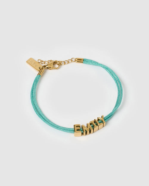 Alphabet String Bracelet - Sky