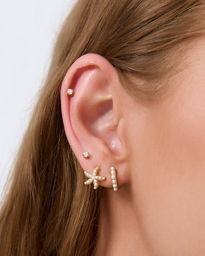 Presley Pearl Huggie Earrings