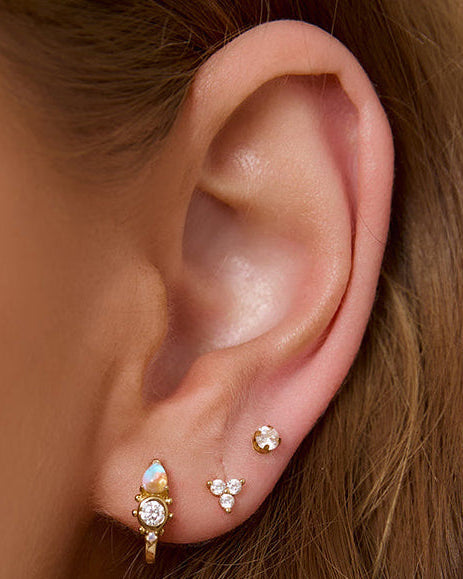 Cassia Stud Earrings - Stone