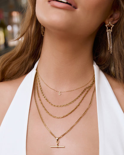 Mini Initial Stone Necklace