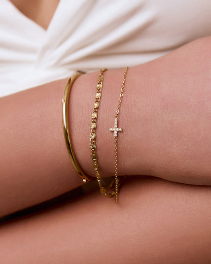 Cross Charm Bracelet - Stone