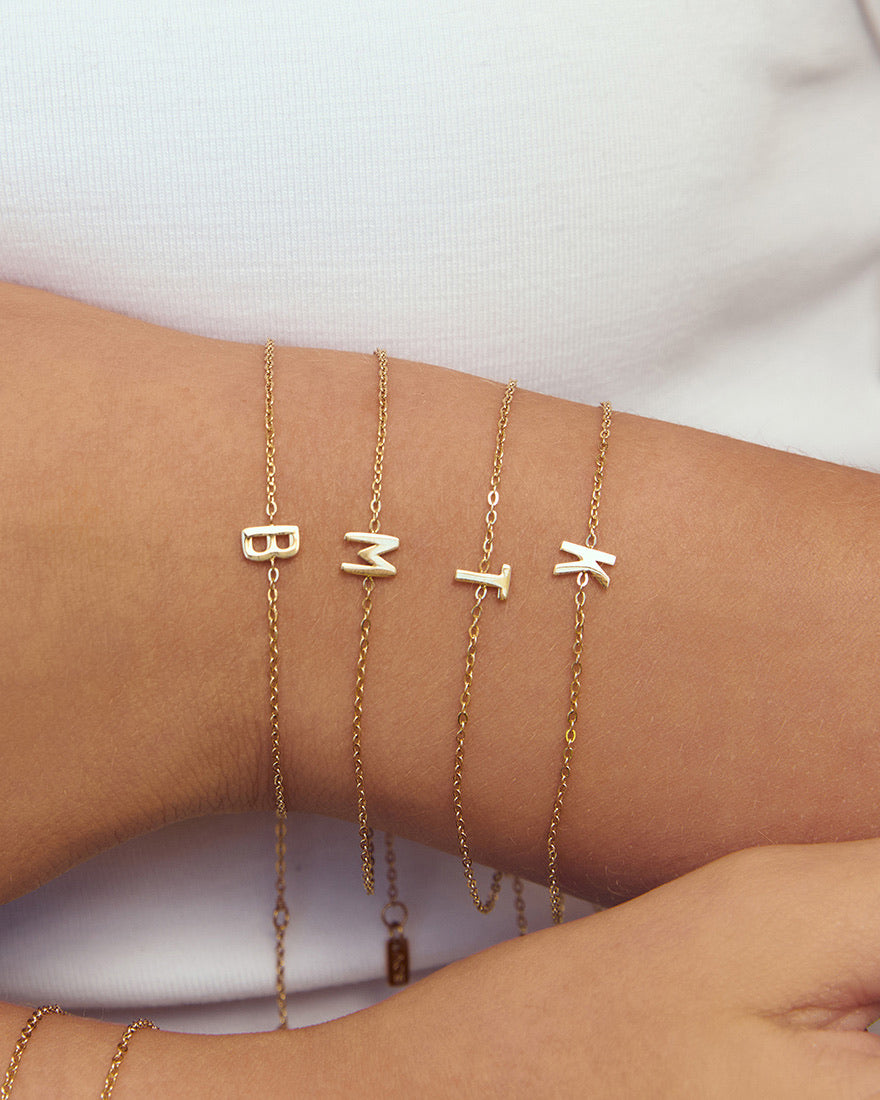 Mini Initial Gold Bracelet