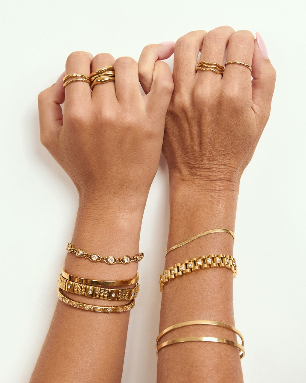 Melrose Gold Cuff Bracelet - Stone
