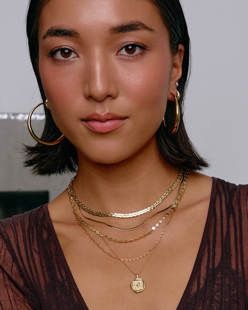 Riley Gold Hoop Earrings - Large