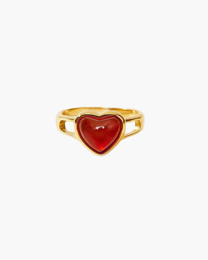 Carnelian Heart Ring