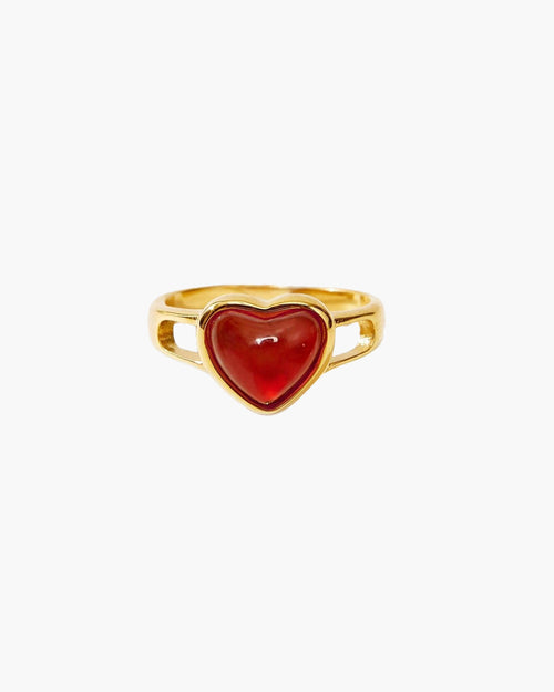 Carnelian Heart Ring