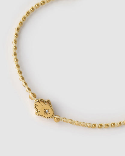 Braided Chamsa Bracelet - Vanilla