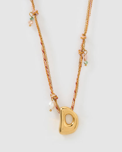 Bubble Letter Necklace - Blush