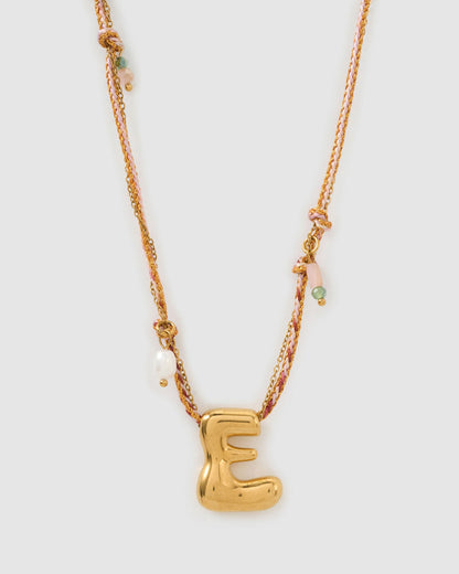 Bubble Letter Necklace - Blush
