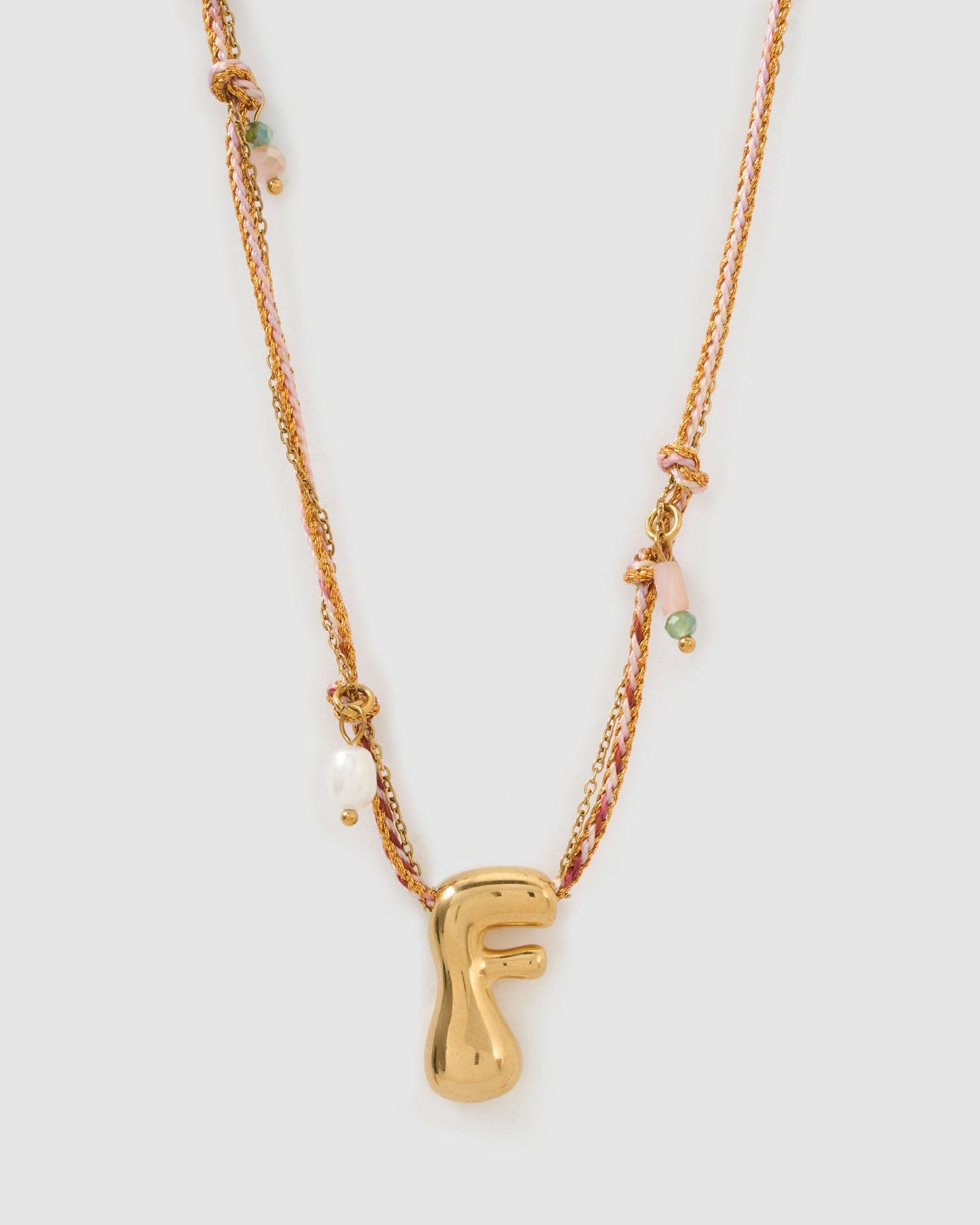 Bubble Letter Necklace - Blush