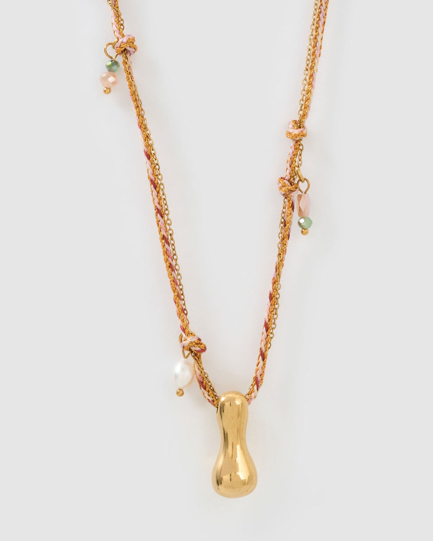Bubble Letter Necklace - Blush