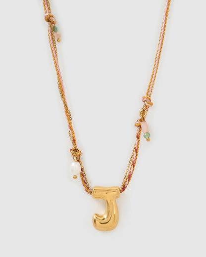 Bubble Letter Necklace - Blush