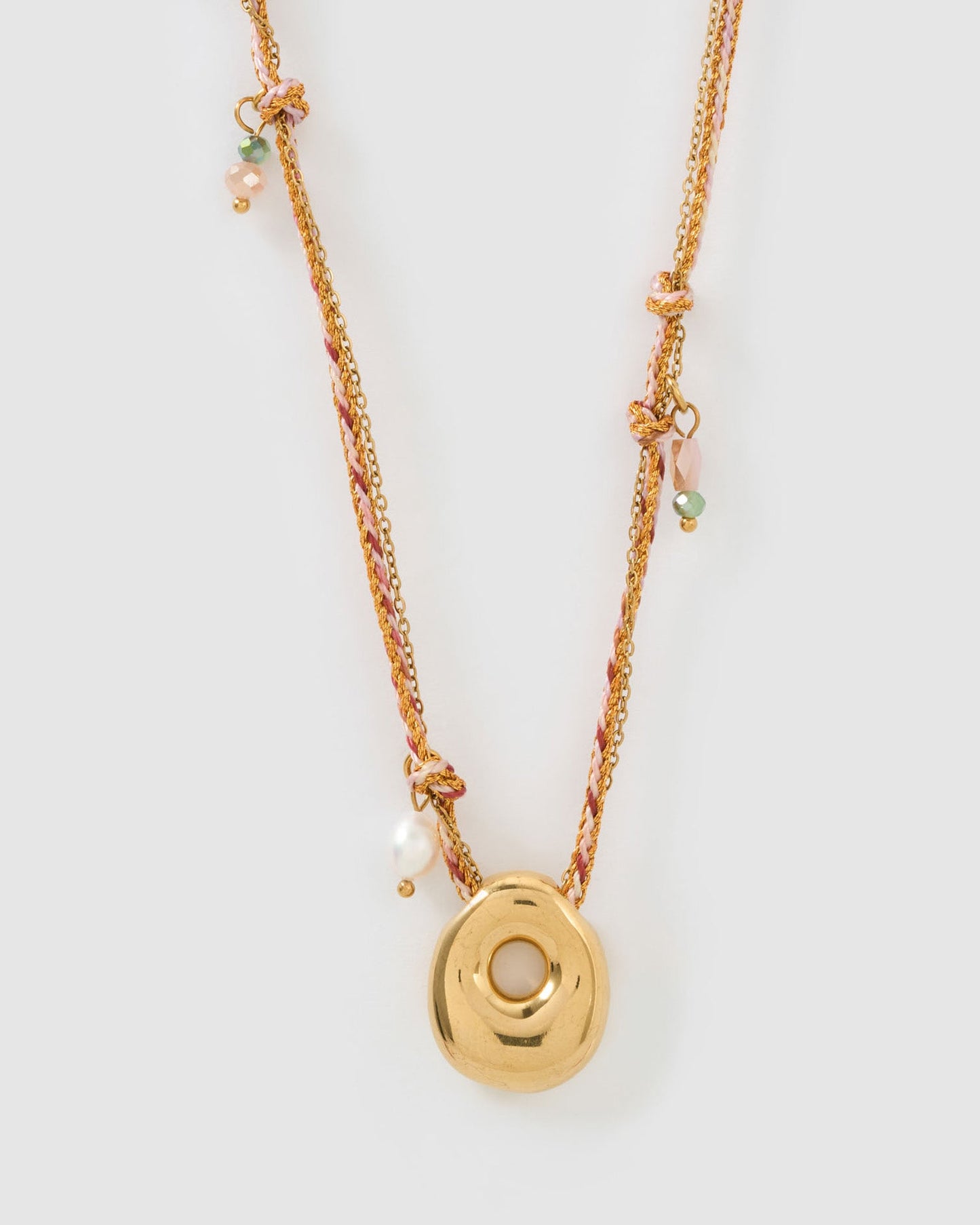 Bubble Letter Necklace - Blush