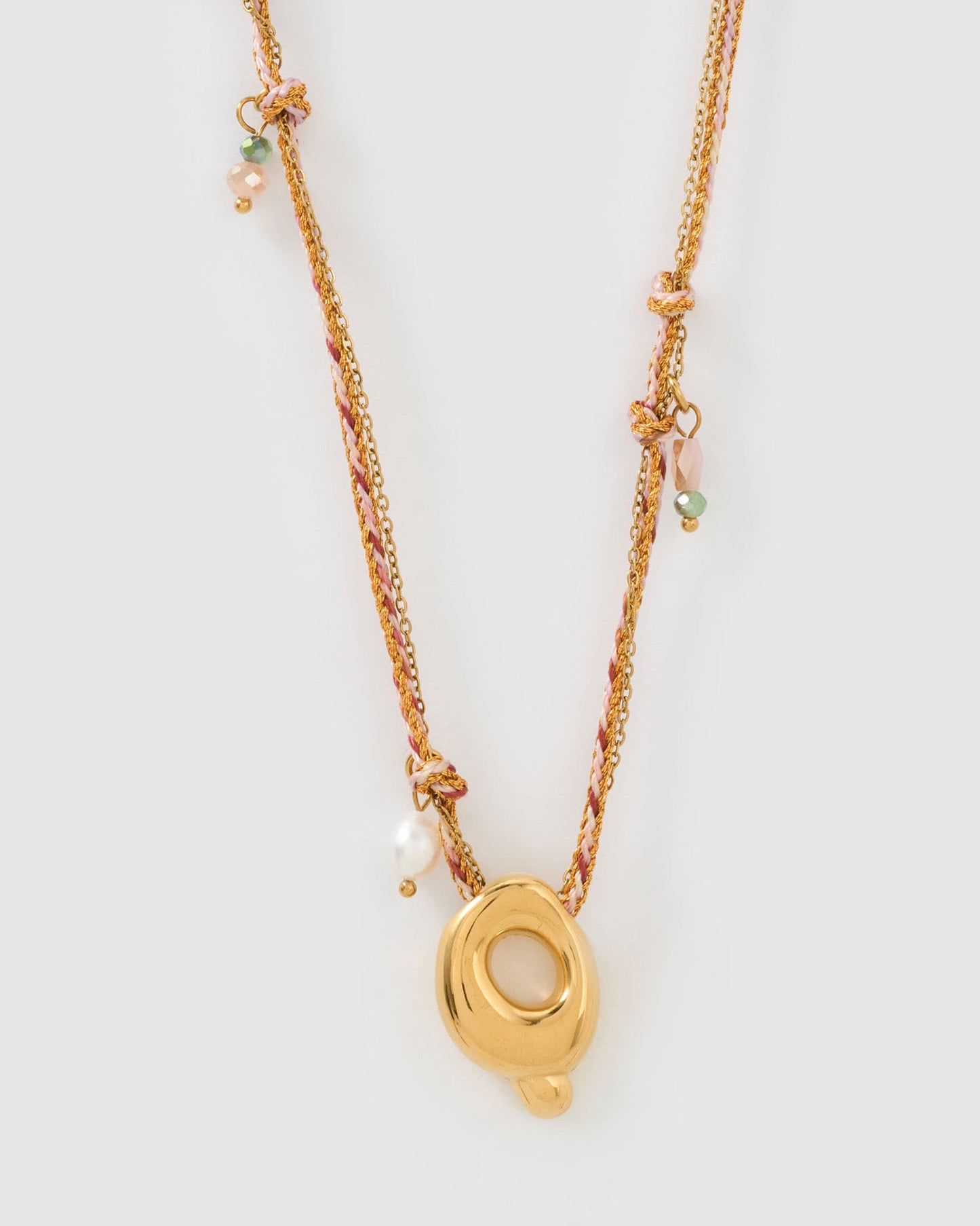 Bubble Letter Necklace - Blush
