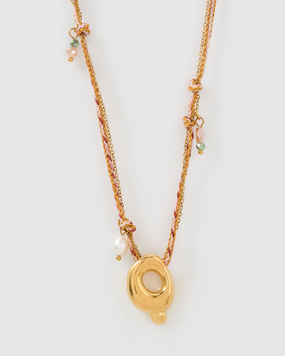 Bubble Letter Necklace - Blush