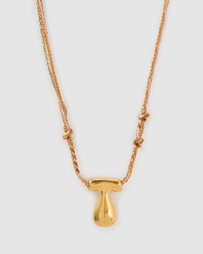 Bubble Letter Necklace - Blush