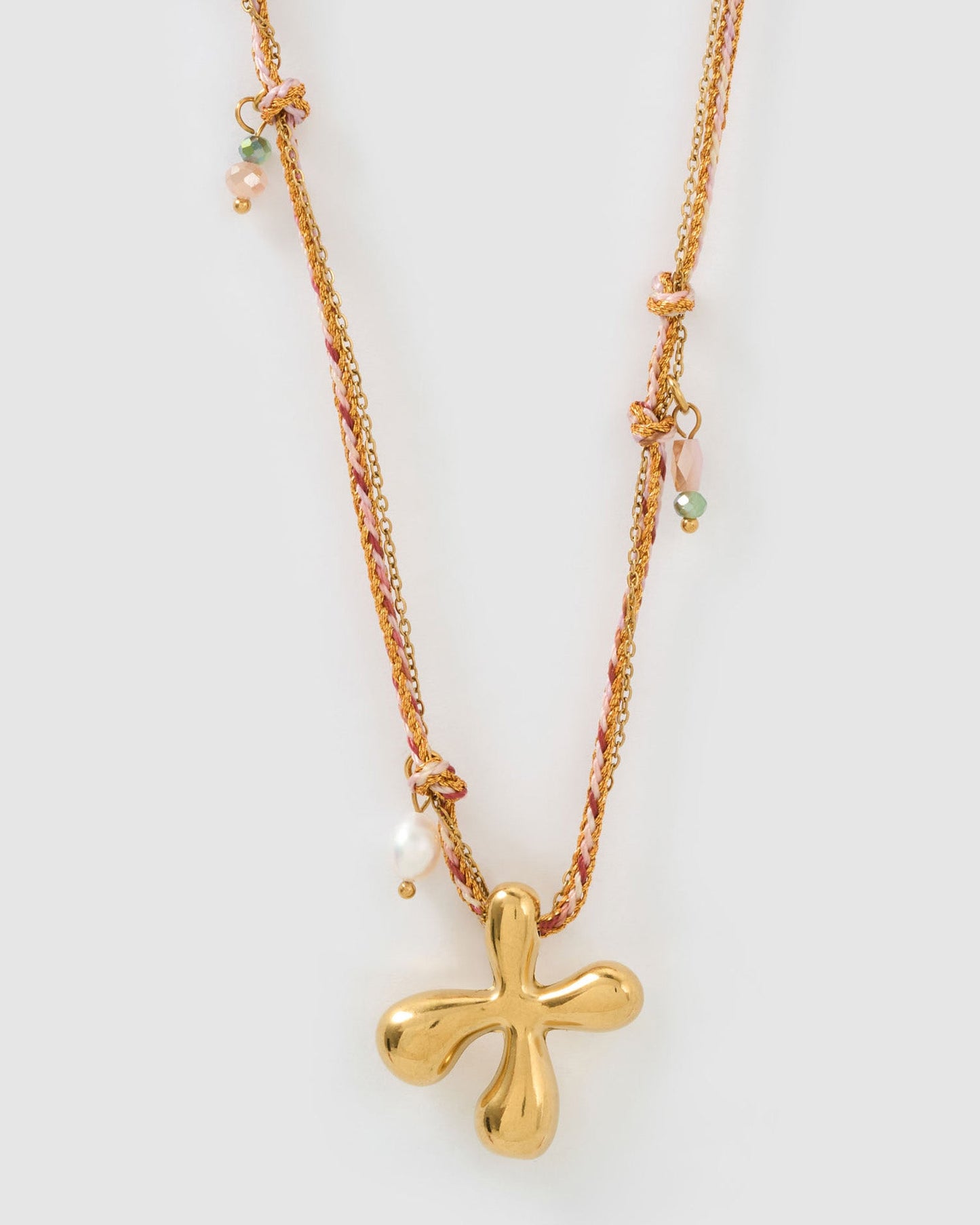 Bubble Letter Necklace - Blush