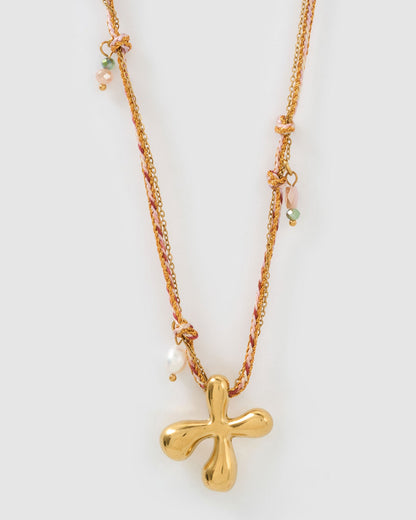 Bubble Letter Necklace - Blush