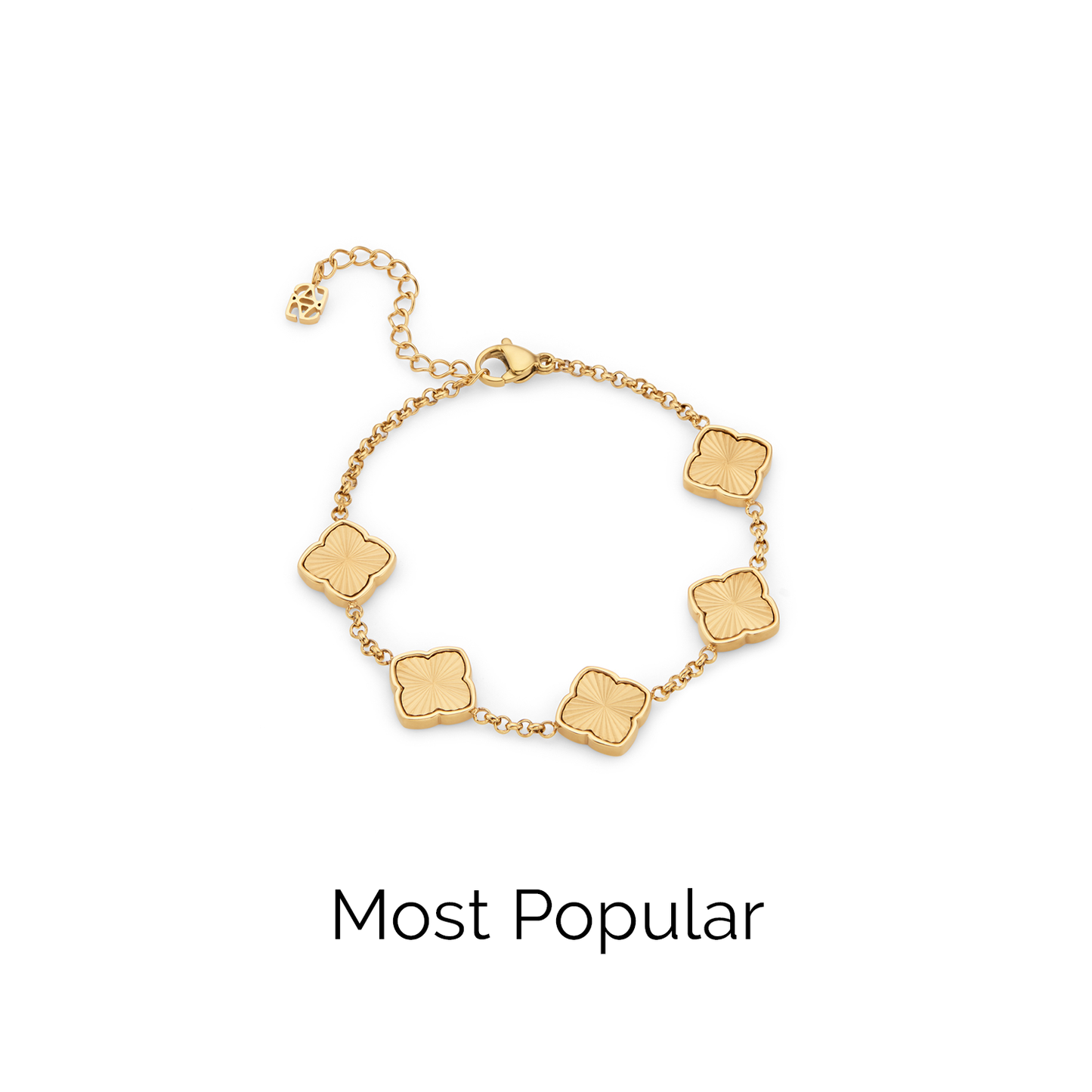 Textured Multi Clover Bracelet - Gold
