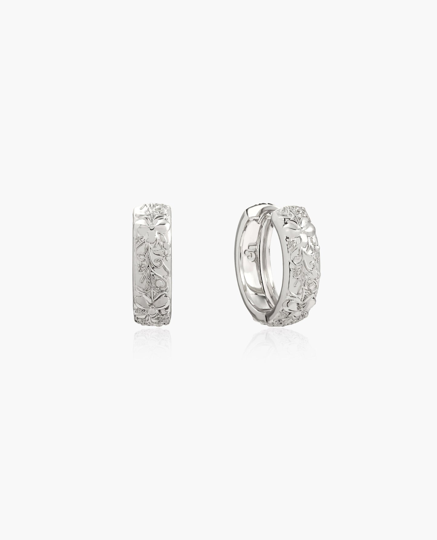 Mini Serenade of Orchid Hoops in Silver