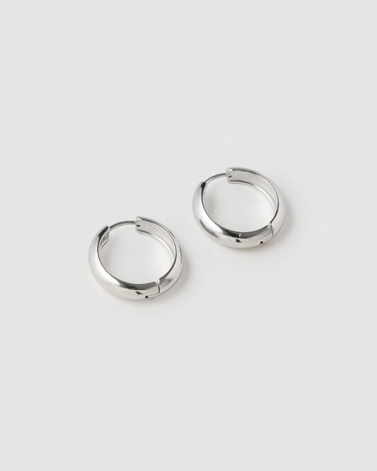 Cassie Silver Hoop Earrings