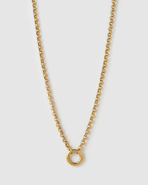 Circle Charm Necklace - Gold