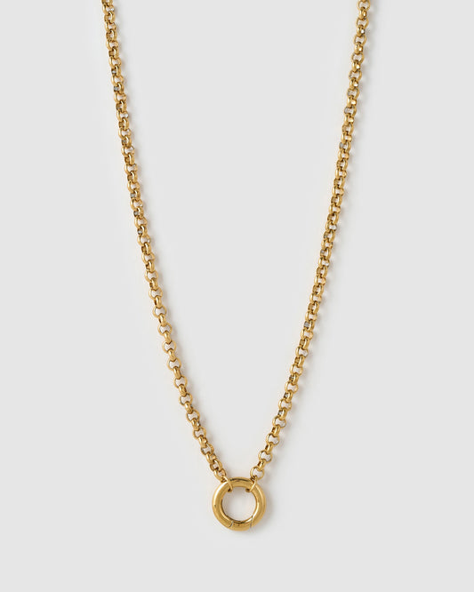 Circle Charm Necklace - Gold