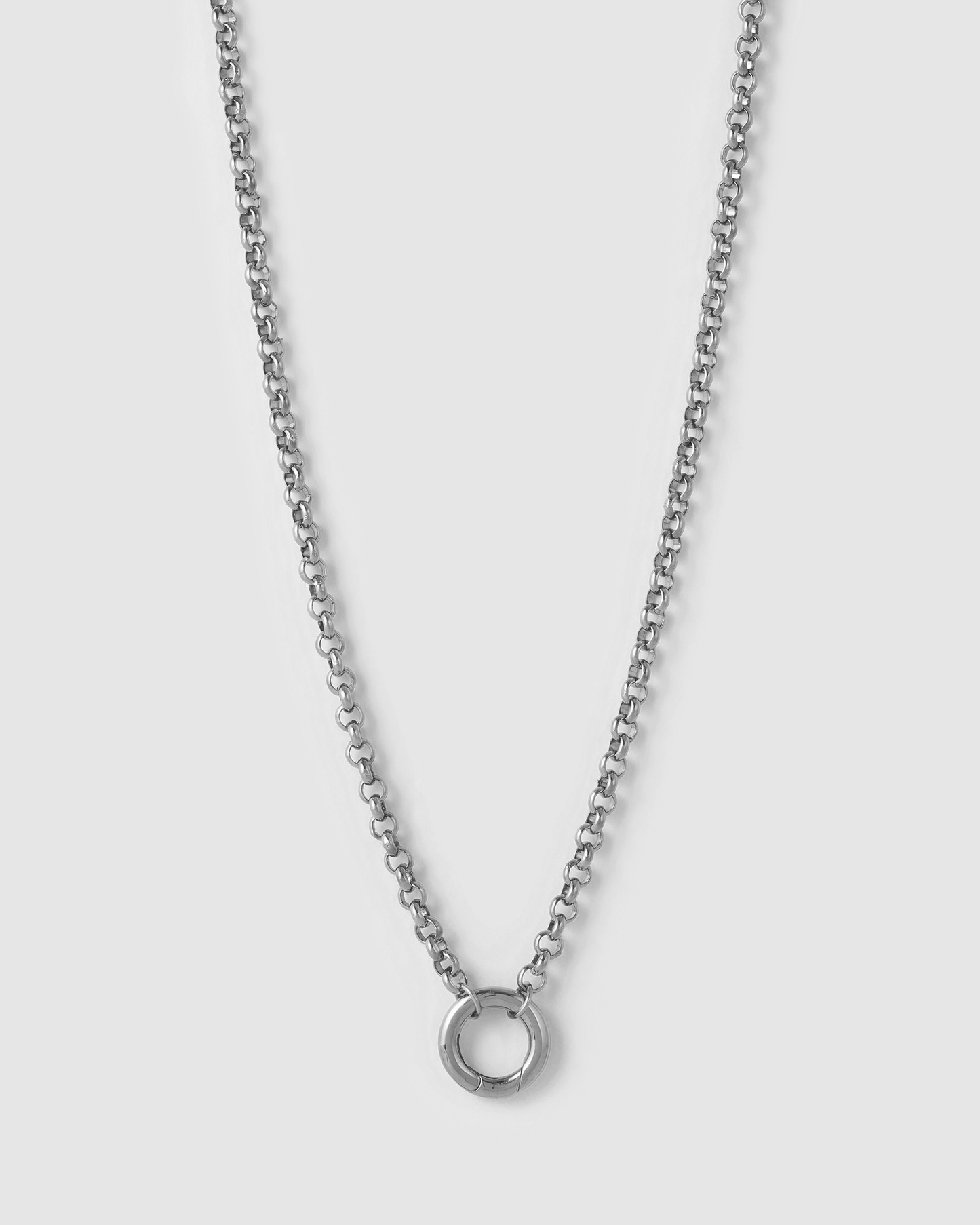Circle Charm Necklace - Silver