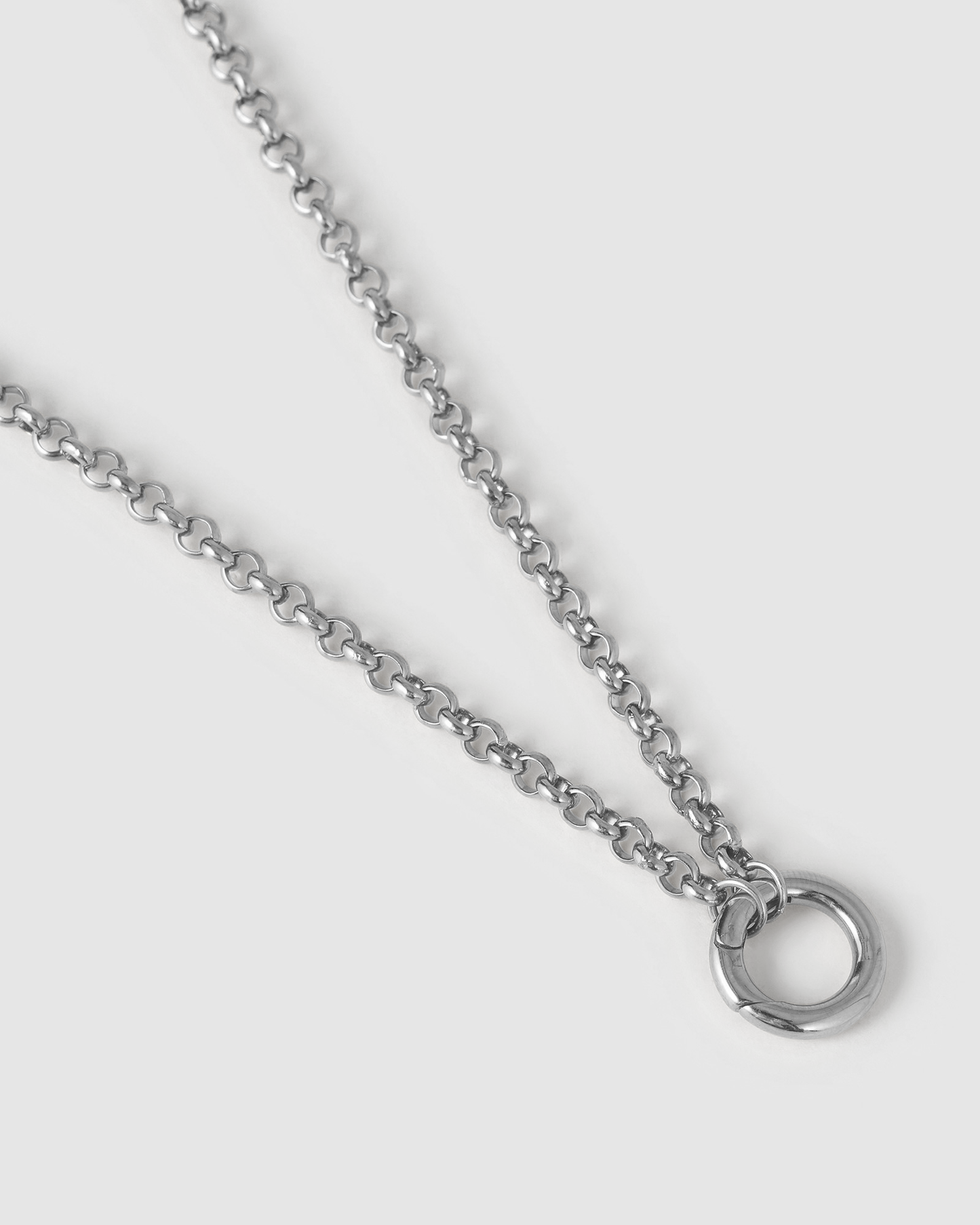 Circle Charm Necklace - Silver