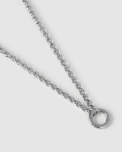 Circle Charm Necklace - Silver