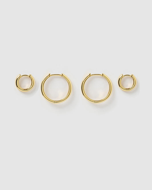 Circle Earring Stack - Gold