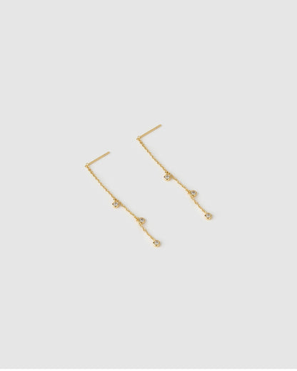 Comet Threader Gold Earrings