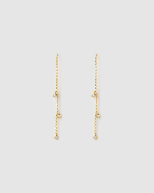 Comet Threader Gold Earrings